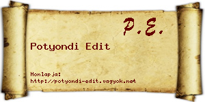 Potyondi Edit névjegykártya